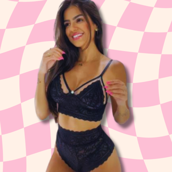 Lingerie Sexy Cintura Alta Hot Pants Renda Sensual Lacradora